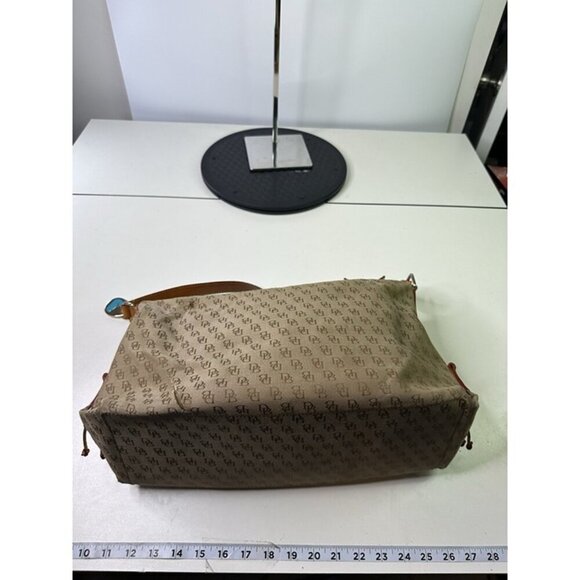 Vintage Dooney & Bourke Tan Signature Canvas Leather Monogram Shoulder Bag Purse - Picture 7 of 12